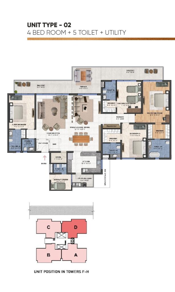 The Medallion Aurum 4 BHK Unit Plan
