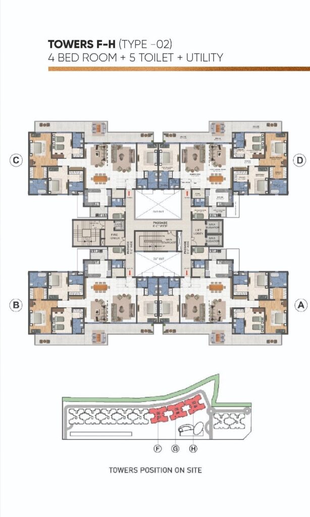 The Medallion Aurum 4 BHK Tower Floor Plan