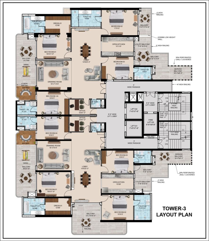 The Tiara Tower 3 Layout